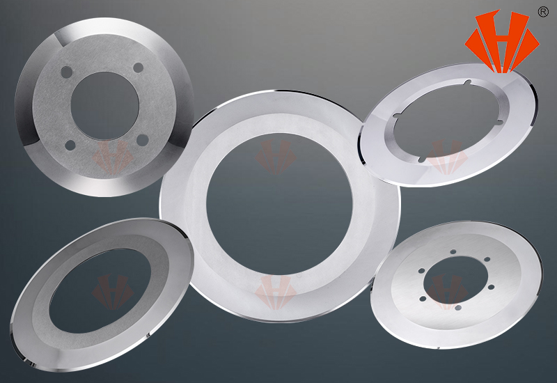 Circular tungsten carbide blades in cutting corrugated paper