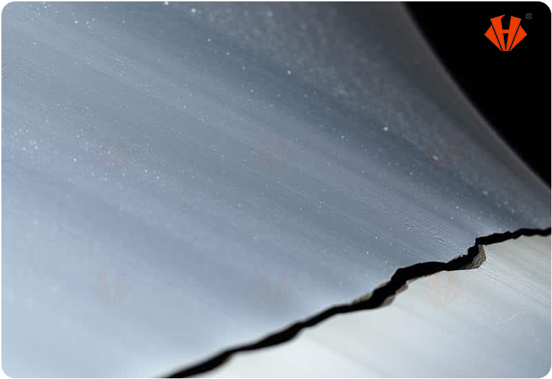 Flaws, cracks on tungsten blades